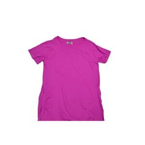 Athleta Magenta Pink Seamless Compression Ruched Short Sleeve Ventilated Top L